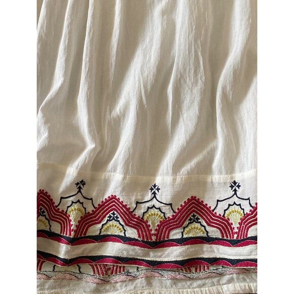 Free People Sweet Escape Embroidered Boho Peasant Folklore Dress White Red XS - Picture 6 of 12